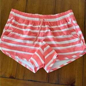 Columbia Coral and White Striped Swim Shorts